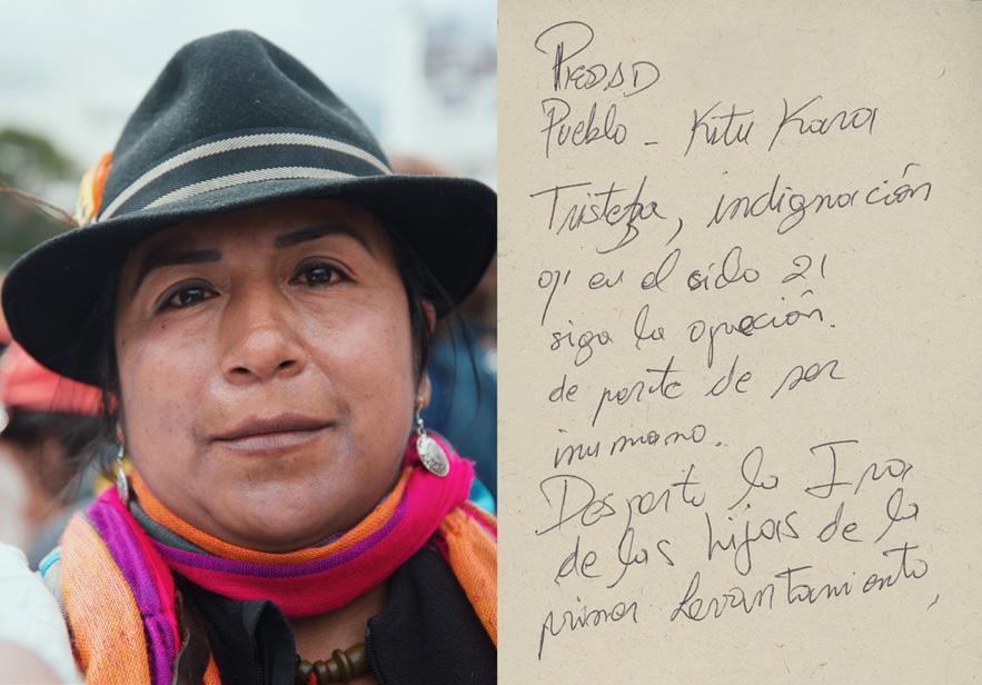 Imagen 16. “Santiago de la Torre”, “Paola Paredes”, (Retratos): Fotogramas del documental Octubre: los encuadres de una protesta. (2021, 86 min.)